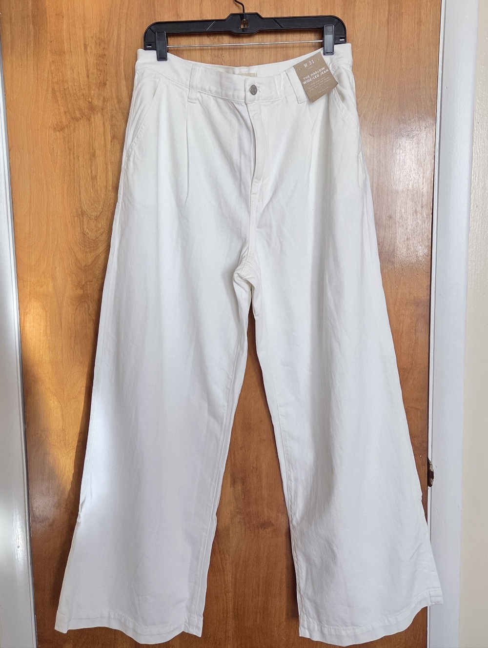 Madewell White Harlow Wide-Leg Jean